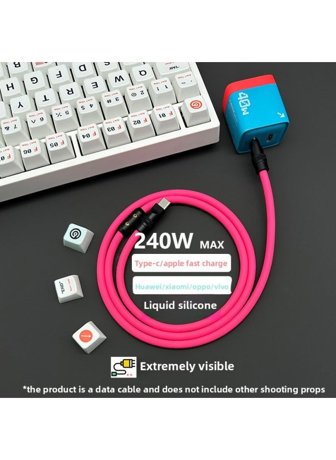 Generic - Color Matching Super Soft Silicone Data Cable For Apple For Iphone15 For Huawei For Xiaomi Mobile Phone Super Fast Charging-Color:3 M USB To For Iphone 12W-Model:Pink Black Shell Slider - Image 1