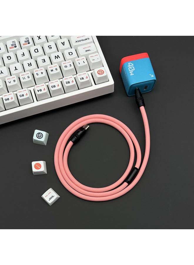 Generic - Color Matching Super Soft Silicone Data Cable For Apple For Iphone15 For Huawei For Xiaomi Mobile Phone Super Fast Charging-Color:3 M USB To For Iphone 12W-Model:Pink Black Shell Slider - Image 1