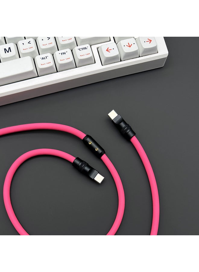 Generic - Color Matching Super Soft Silicone Data Cable For Apple For Iphone15 For Huawei For Xiaomi Mobile Phone Super Fast Charging-Color:3 M USB To For Iphone 12W-Model:Pink Black Shell Slider - Image 1