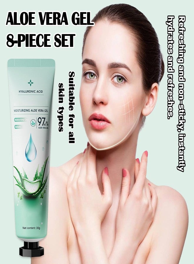 Fusang 8Pcs Organic Aloe Vera Gel for After Sun Skin Care,Natural Moisturizing Aloe Vera Gel for Face & Body,Easy to Portable Face Moisturizer,Travel Size Pure Vera Aloe Gel for all Skin Types E - Image 2