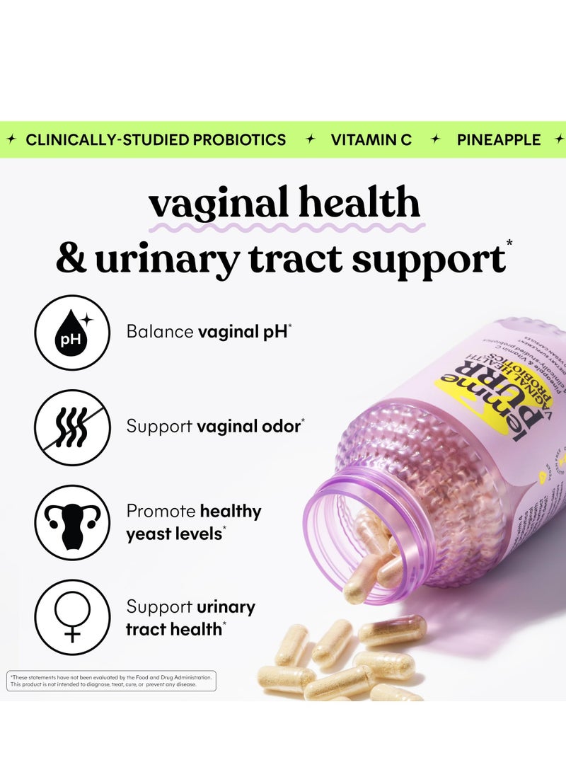 Lemme Purr Probiotics for Women - Promotes pH Balance, Healthy Odor & Urinary Tract Health w/Lactobacillus Blend, Clinically Tested Strains, Pineapple & Vitamin C - 60 Veggie Capsules  - Image 2