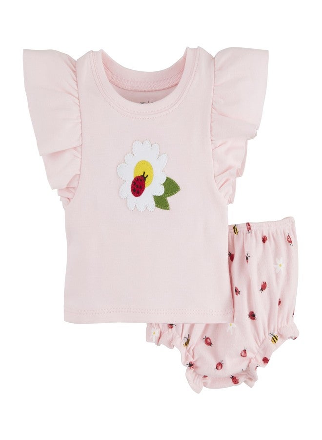 Mud Pie Children's Daisy Knit Pinafore Set; 6-9M