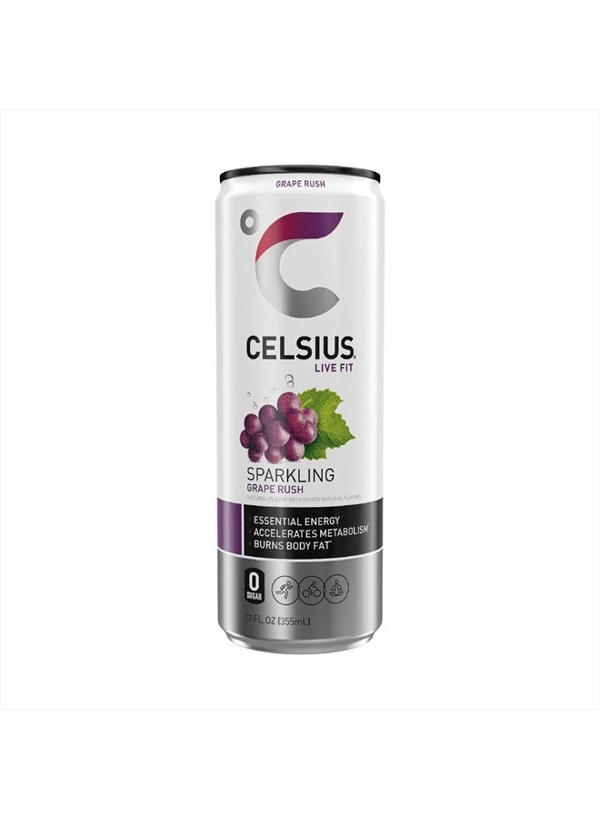 Celsius RTD Sparkling Grape Rush, 12 Ounce 1 PC