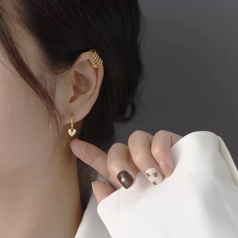 إيروريكس أقراط ذهبية متدلية على شكل قلب، مجوهرات أنيقة وعصرية للنساء - Image 3