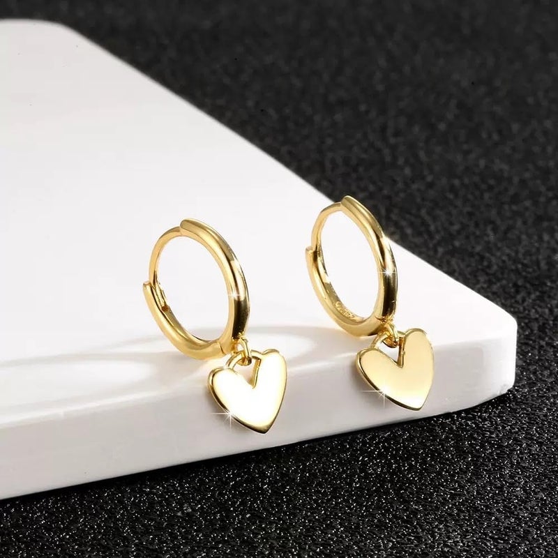 إيروريكس أقراط ذهبية متدلية على شكل قلب، مجوهرات أنيقة وعصرية للنساء - Image 1