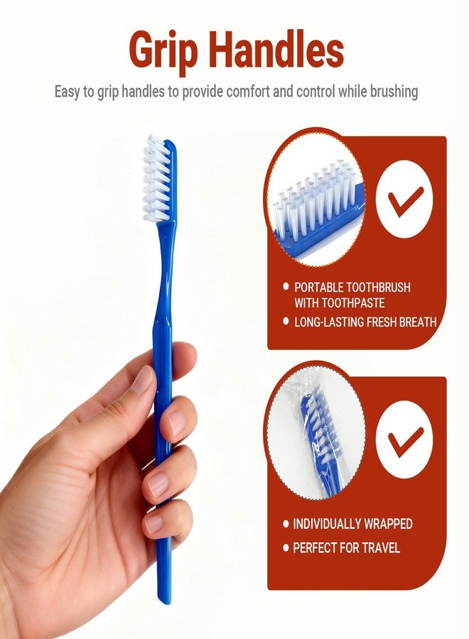 COCOBURI 144 Pack Disposable Toothbrush- Disposable Toothbrushes with Toothpaste-Prepasted Disposable Toothbrushes-Toothpaste Built in-Bulk Travel Toothbrushes-Cinnamon - Image 3