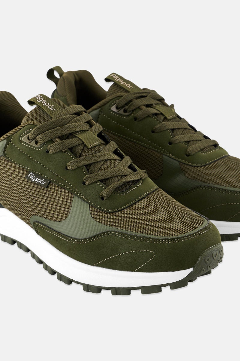 Algspar Men Lace Up Outdoor Shoes, Olive - Image 4