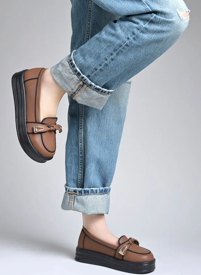Shoetopia Shoetopia Women Loafers with Chunky Sole and Bows