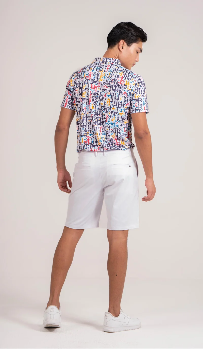 EGL EGL Men's Golf Polo T-Shirt - Graffiti Style - Short Sleeve - Athletic Fit