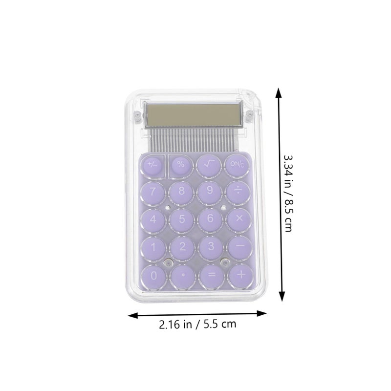 Portable Mini Pocket Calculator Purple for Students Office Compact Handheld Design - Image 3