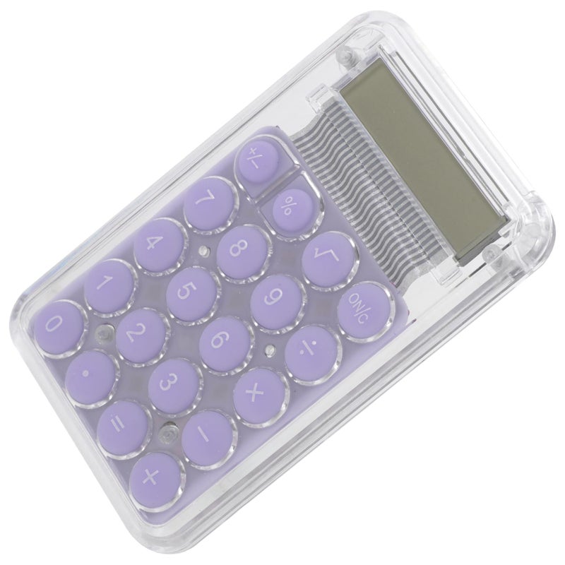 Portable Mini Pocket Calculator Purple for Students Office Compact Handheld Design - Image 2