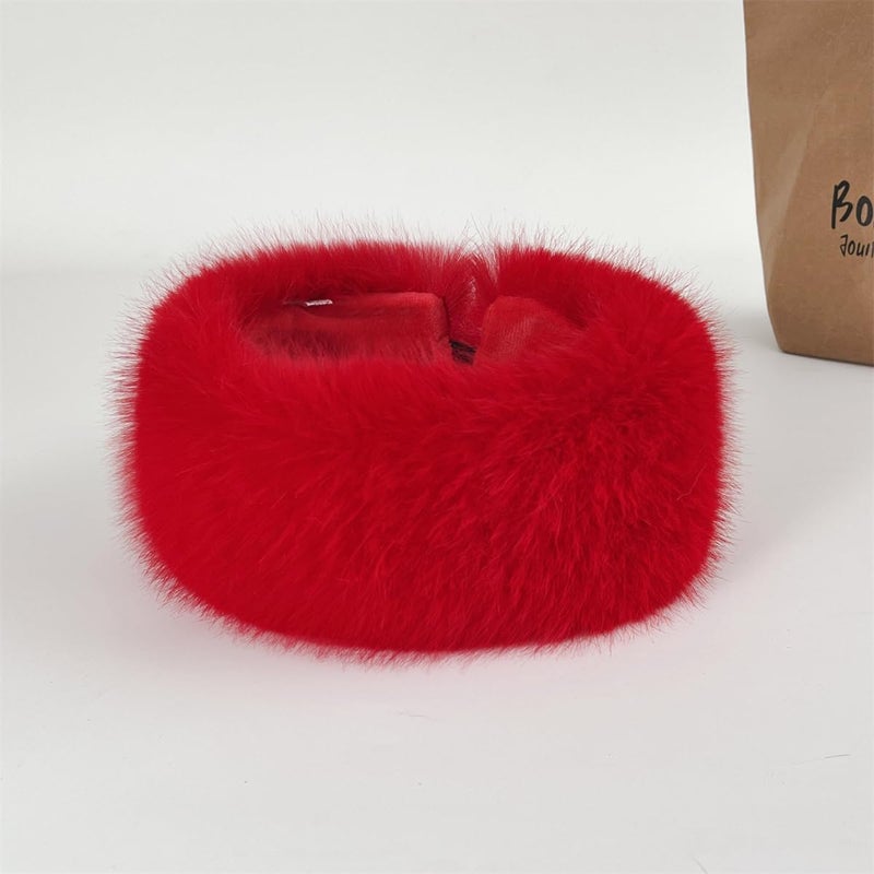 Dikoaina Womens Faux Fur Headband Winter Earwarmer Earmuff Ski - Image 2