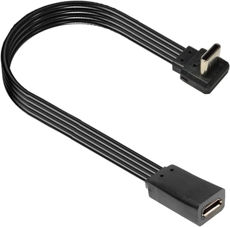 Strong 90 Degree Angled Small USB to Type C Adapters Cable Flexible Flat Designs for Gaming Devices & Electronics Silicone Flat Charging Cable Small USB Female to Type C Male - Image 4