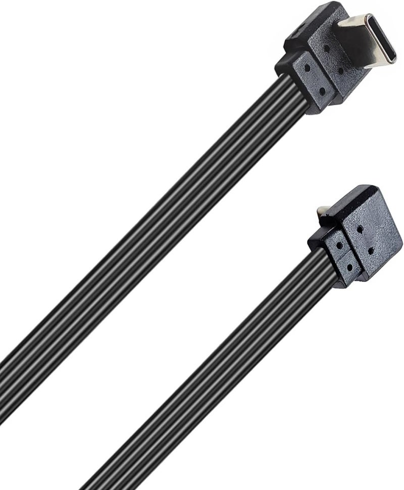 Strong 90 Degree Angled Small USB to Type C Adapters Cable Flexible Flat Designs for Gaming Devices & Electronics Silicone Flat Charging Cable Small USB Female to Type C Male - Image 3