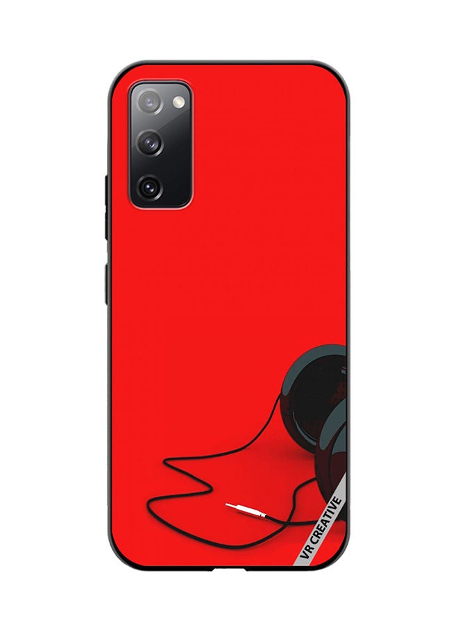 VR CREATIVE Protective Case Cover For Samsung Galaxy S20 FE 5G Black Headphones Design Multicolour - Image 1