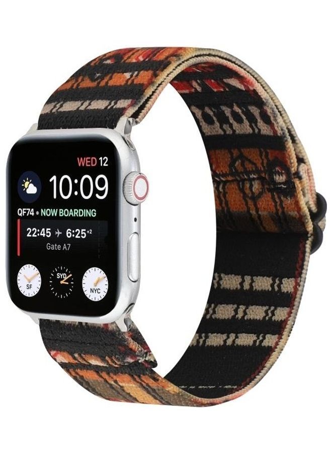 نيبمينينت سوار ساعة بديل بتصميم عرقي لسلسلة ساعات أبل 1/2/3/4/5/6/7/SE مقاس 38/40/41 مم نقشة مربعات - Image 2