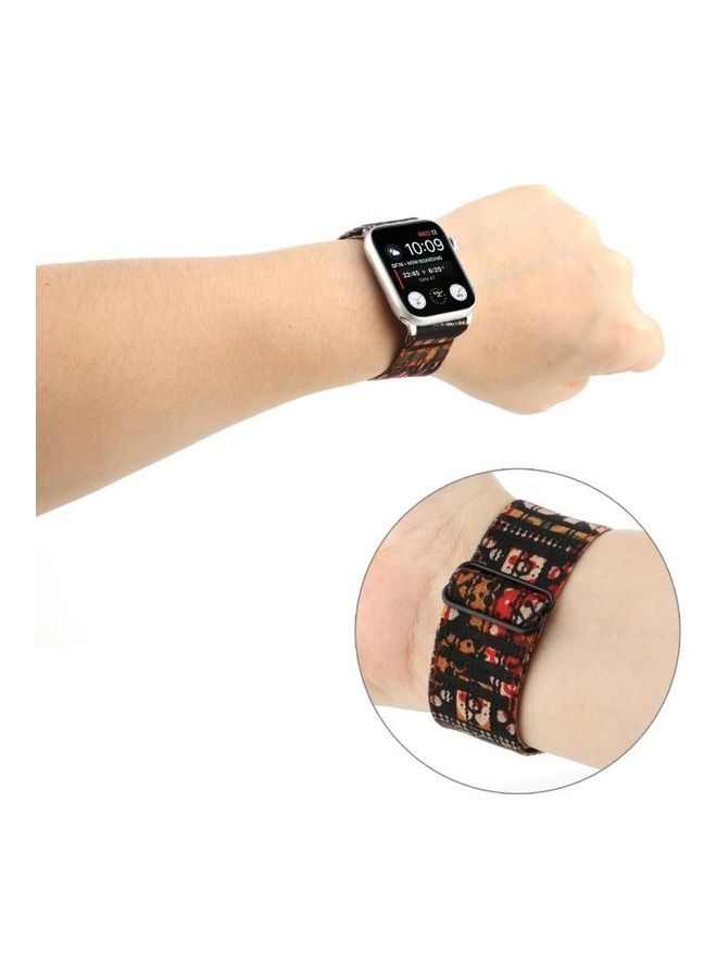 نيبمينينت سوار ساعة بديل بتصميم عرقي لسلسلة ساعات أبل 1/2/3/4/5/6/7/SE مقاس 38/40/41 مم نقشة مربعات - Image 4