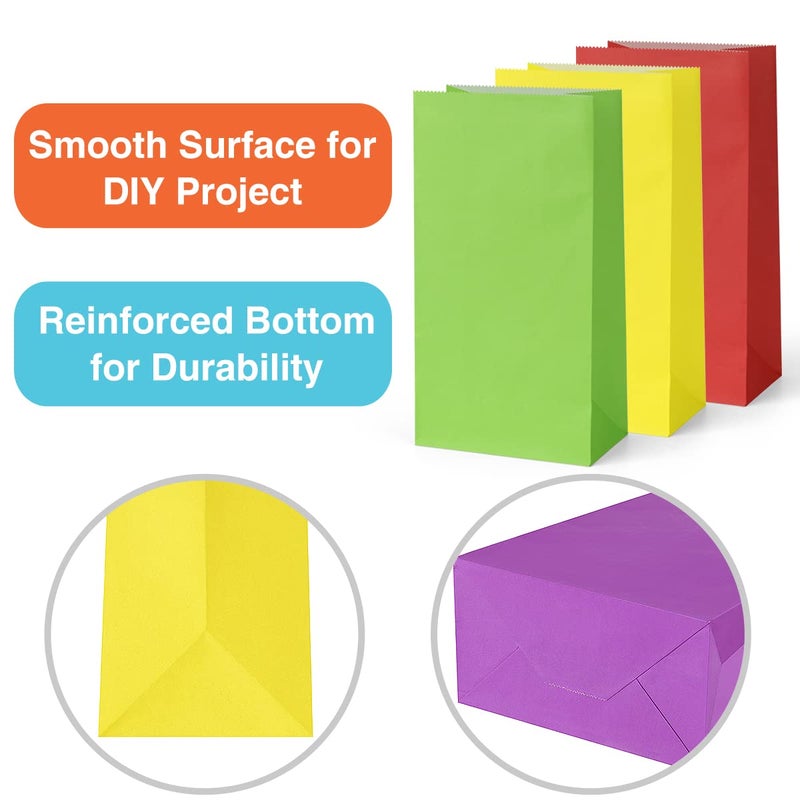 Poever 30 Pcs Party Favor Bags - 6 Colors Small Gift Bags 5X2.95X9.45 Colorful Treat Rainbow Kraft Paper For Birthday Party Wedding Craft Activities - Image 3