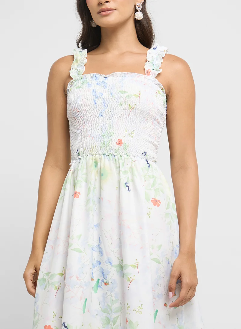 ELLA Floral Smocked Maxi Dress