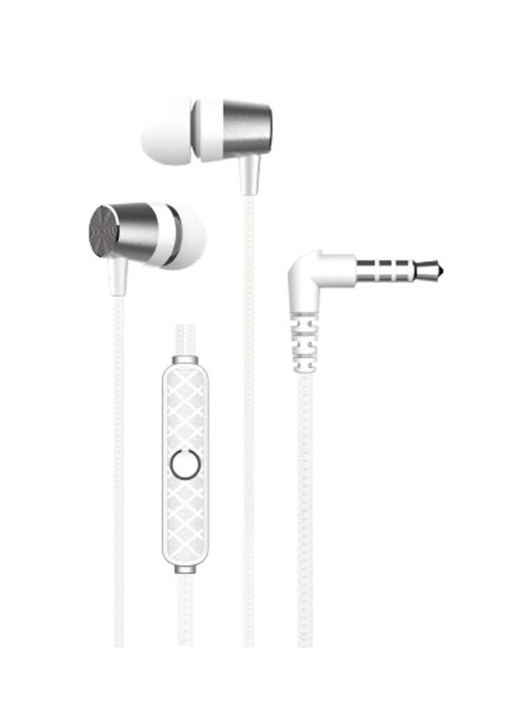 Devia EM103 Kintone Series Metal Earphone 3.5mm - White - Image 1