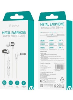 devia Devia EM103 Kintone Series Metal Earphone 3.5mm - White  - Image 2