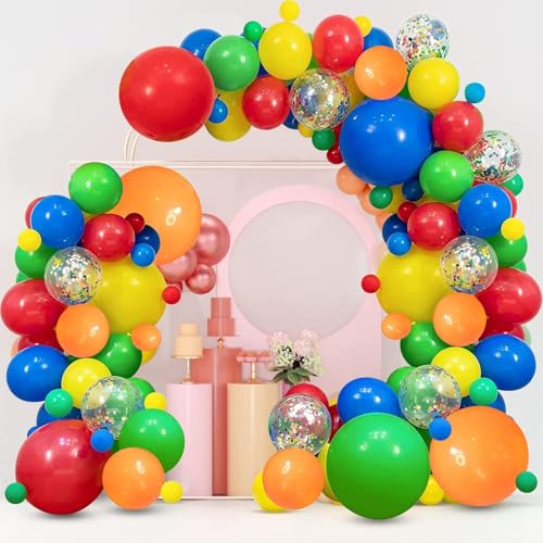 Zesliwy Colourful Rainbow Balloon Arch Kit, Colorful Balloons Garland Fiesta Party Balloon Arch for Colorful Fiesta Carnival Circus Birthday Bridal Party Wedding Anniversary Decor. - Image 1