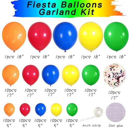 Zesliwy Colourful Rainbow Balloon Arch Kit, Colorful Balloons Garland Fiesta Party Balloon Arch for Colorful Fiesta Carnival Circus Birthday Bridal Party Wedding Anniversary Decor. - Image 2