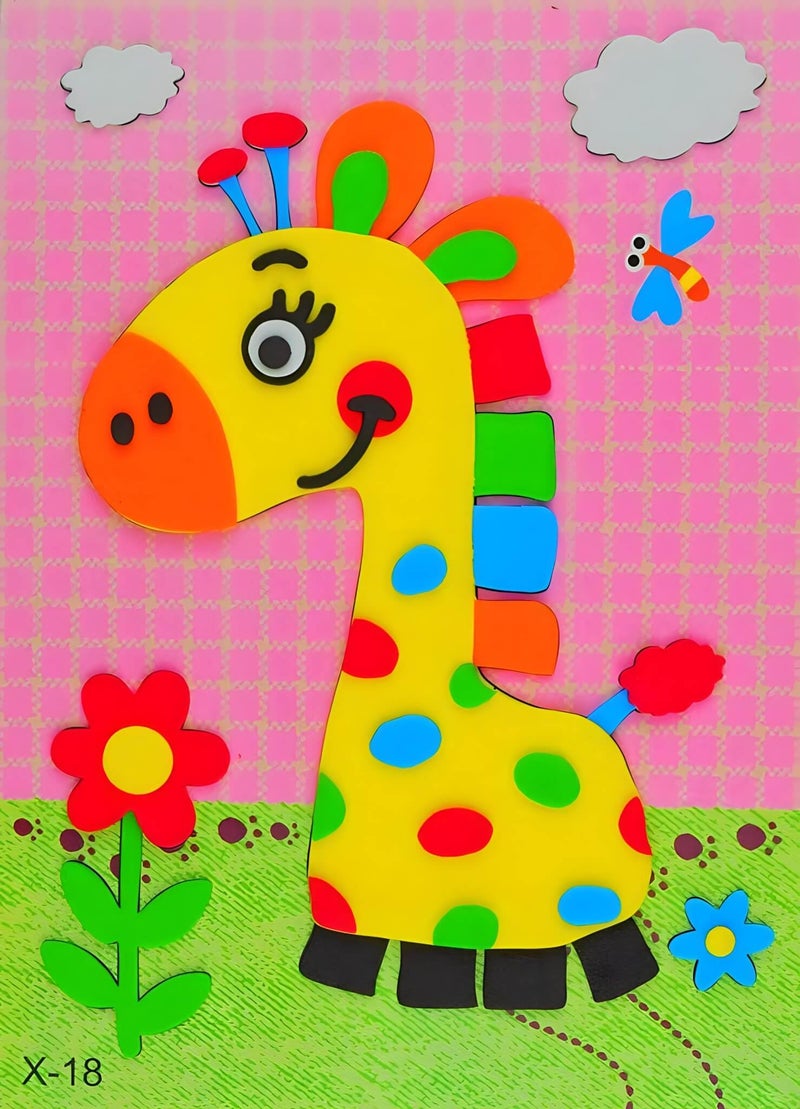 motoeye 20pcs 3D EVA Foam Sticker Puzzle Game DIY Cartoon Animal Learning Education Toys for Toddler Kids Art Craft Kits (kidslove A) - Image 4