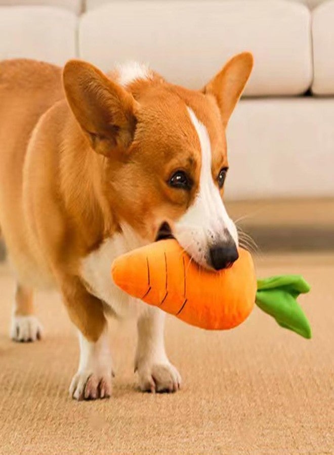 SquarezhenBo Crinkle Dog Toy Carrot Plush with Squeaker - Bite-Resistant Chew Toys for All Breeds, Interactive Pet Supplies with Soft Sound, Durable Comfortable Puppy Toys Small/Medium/Large Dogs - Image 3