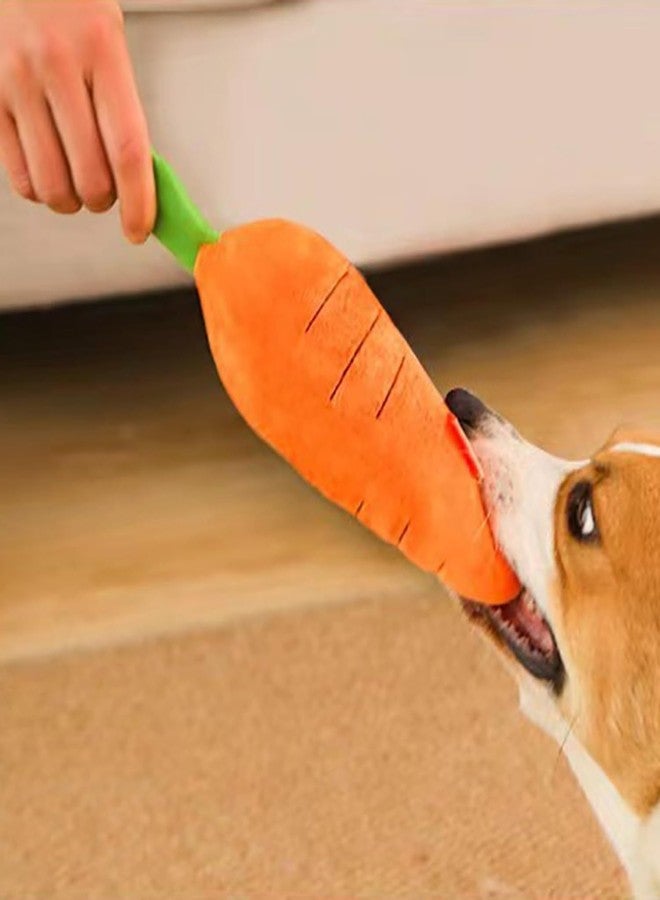 SquarezhenBo Crinkle Dog Toy Carrot Plush with Squeaker - Bite-Resistant Chew Toys for All Breeds, Interactive Pet Supplies with Soft Sound, Durable Comfortable Puppy Toys Small/Medium/Large Dogs - Image 5