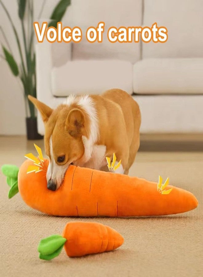 SquarezhenBo Crinkle Dog Toy Carrot Plush with Squeaker - Bite-Resistant Chew Toys for All Breeds, Interactive Pet Supplies with Soft Sound, Durable Comfortable Puppy Toys Small/Medium/Large Dogs - Image 2