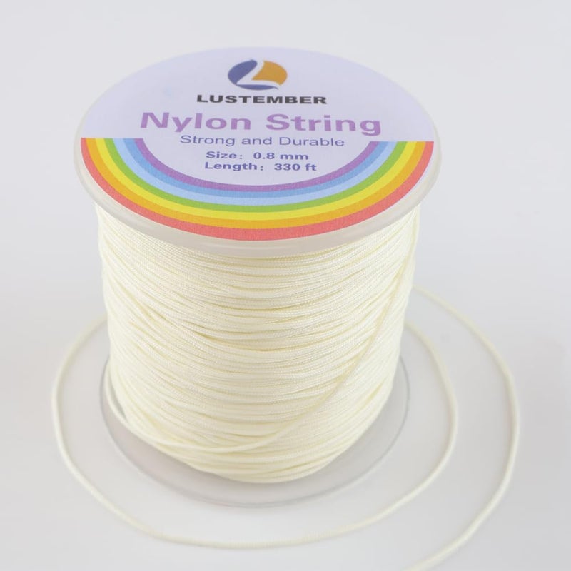 LUSTEMBER 0.8mm Nylon String, Strong Bracelet String, Durable Nylon Cord for Jewelry Making, Bracelets, Beading, Necklaces, Rattail Braiding, Kumihimo, Wind Chimes, Blinds and Handicrafts - Image 1
