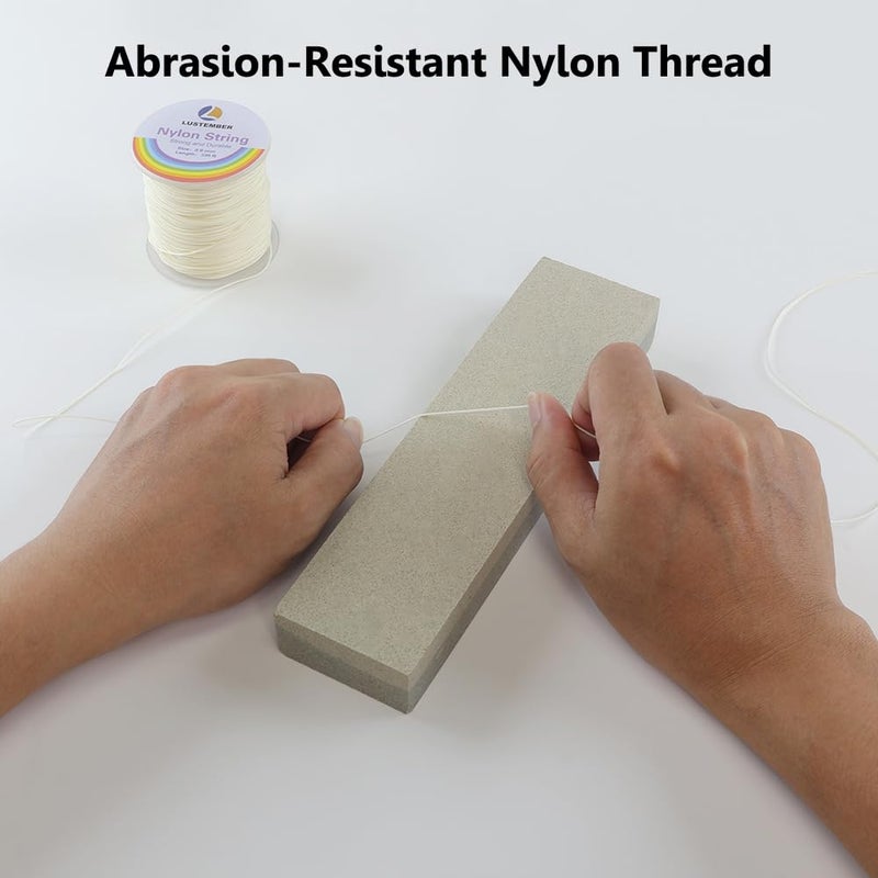 LUSTEMBER 0.8mm Nylon String, Strong Bracelet String, Durable Nylon Cord for Jewelry Making, Bracelets, Beading, Necklaces, Rattail Braiding, Kumihimo, Wind Chimes, Blinds and Handicrafts - Image 5