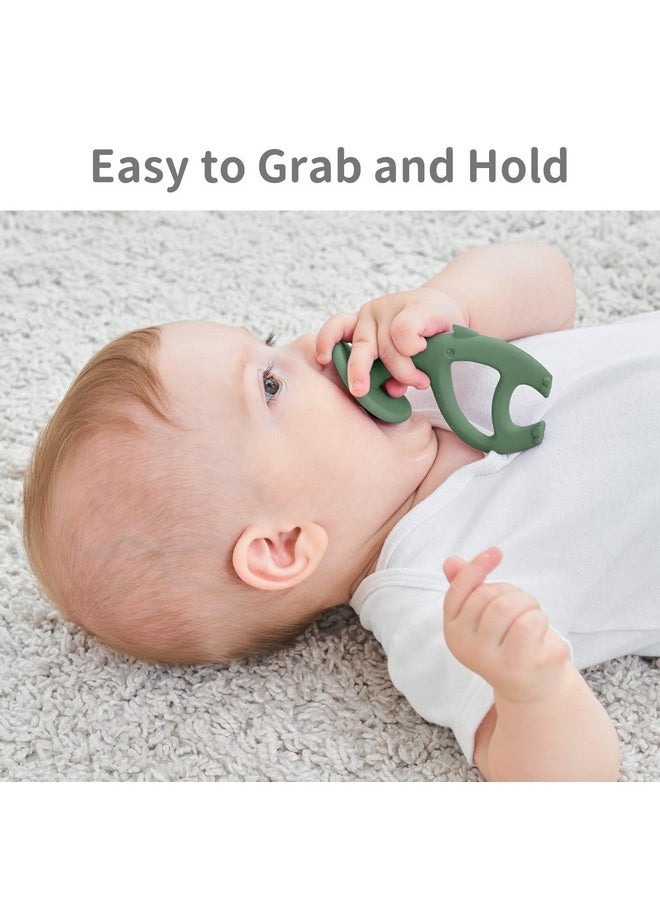 Mombella - Dancing Elephant Teether Toys With Strap For 3-12 Months, Baby Teething Toys 6 To 12 Months Old With Clip, Freezable Silicone Infant Chew Toys, Easy Hold Great Gifts For Newborn, Light Green - Image 1