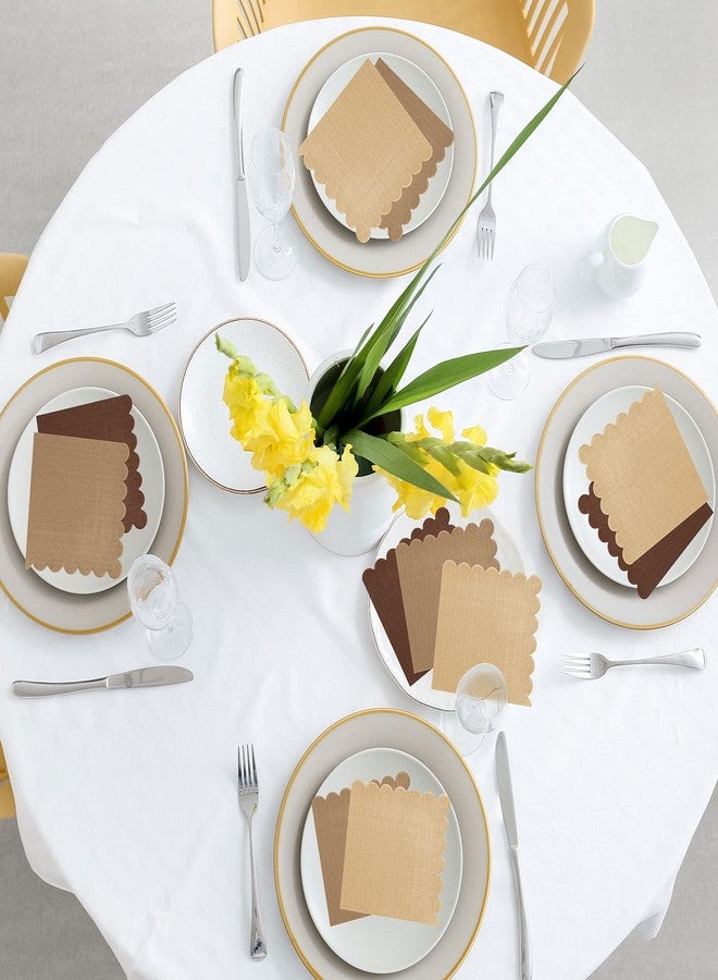 وولاين مجموعة مناديل كوكتيل من والين، 150 منديل، لون بني محايد، بنقشة خشبية، متدرجة اللون، بحواف مزخرفة، للاستخدام مرة واحدة، متوفرة بثلاثة ألوان، مثالية لتزيين طاولات الحفلات، مقاس 5 × 5 بوصة. - Image 4