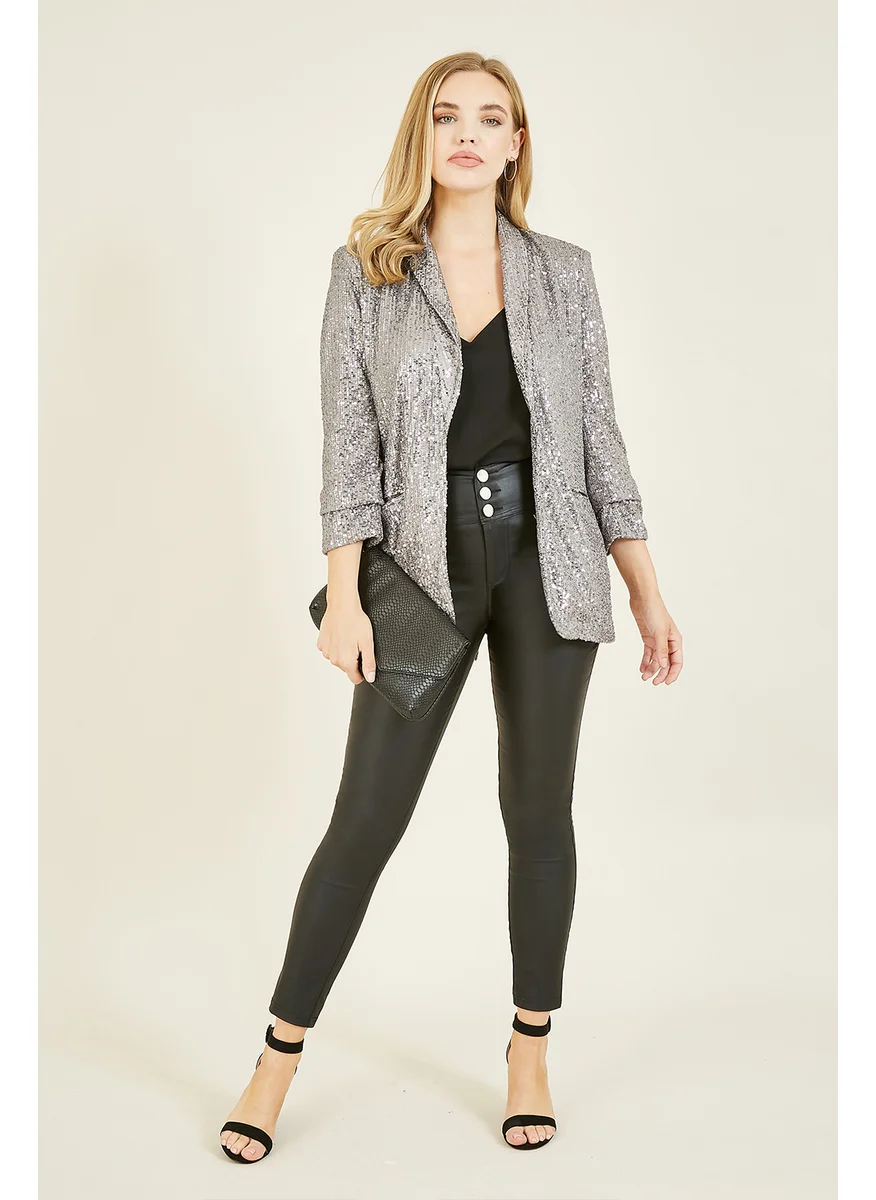 Yumi Sequin Blazer With Pockets