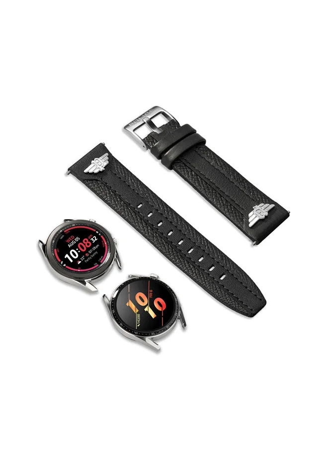 بوليس Wings Black Leather Watch Straps