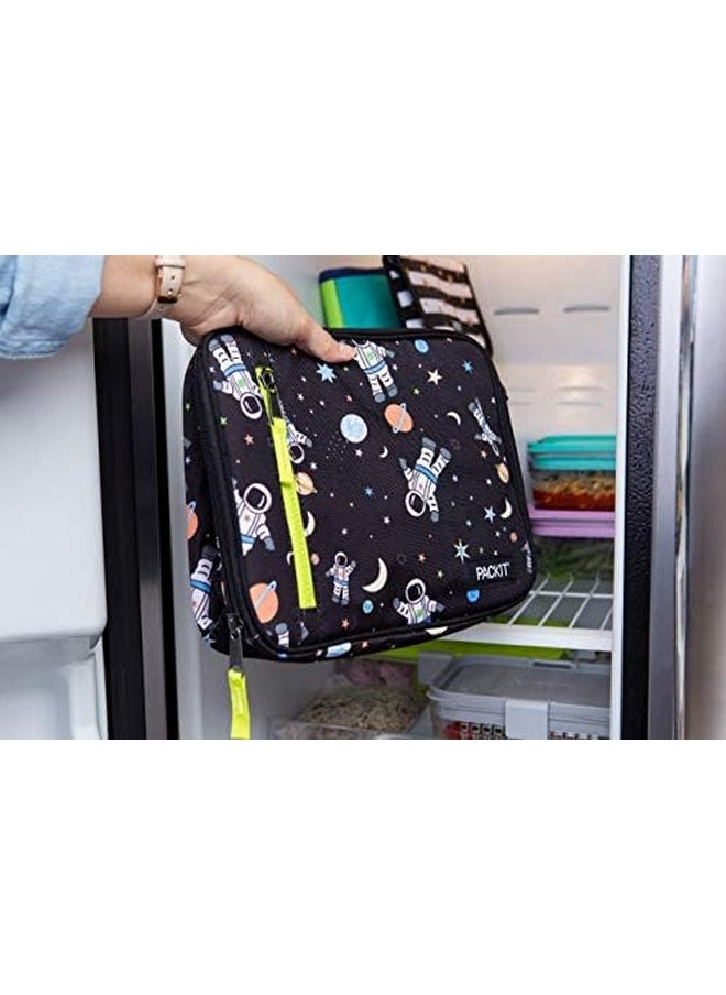 PACKIT - PackIt Freezable Classic Lunch Box, Spaceman, Built with EcoFreeze Technology, Collapsible, Reusable, Zip Closure With Zip Front Pocket and Buckle Handle, Perfect for School Lunches - Image 1