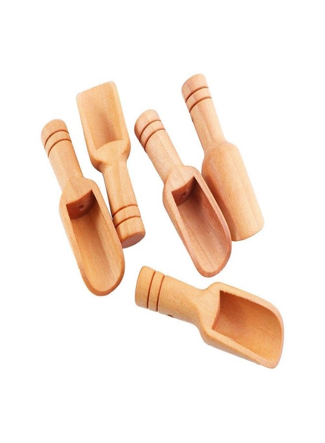 Kopida 5 Pcs Mini Wooden Spoons, Mini Bath Salt Spoon Washing Powder Spoon with Round Handle, Wooden Scoops for Coffee Tea, Wood Cooking Baking Shovels for Spices Beans Rice Flour - Image 3