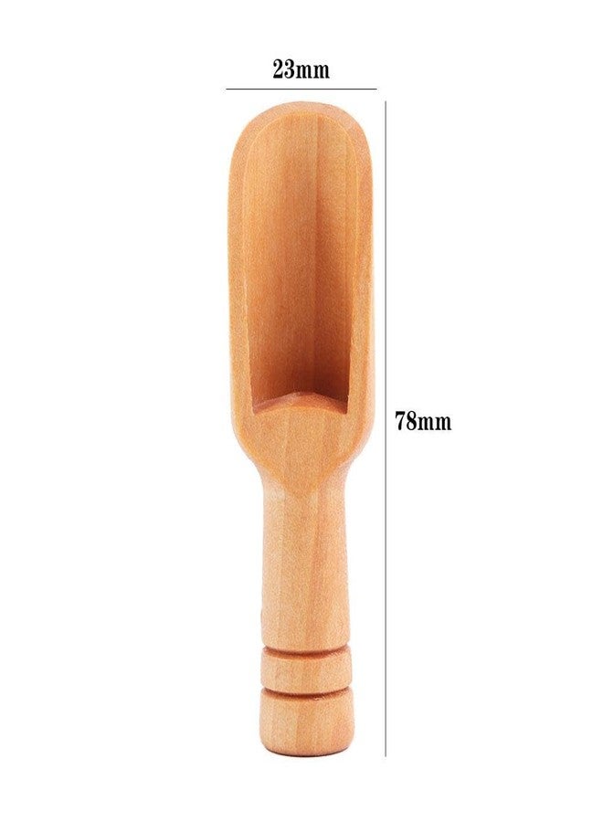 Kopida 5 Pcs Mini Wooden Spoons, Mini Bath Salt Spoon Washing Powder Spoon with Round Handle, Wooden Scoops for Coffee Tea, Wood Cooking Baking Shovels for Spices Beans Rice Flour - Image 2