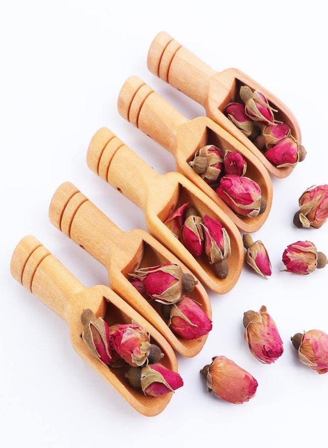 Kopida 5 Pcs Mini Wooden Spoons, Mini Bath Salt Spoon Washing Powder Spoon with Round Handle, Wooden Scoops for Coffee Tea, Wood Cooking Baking Shovels for Spices Beans Rice Flour - Image 5