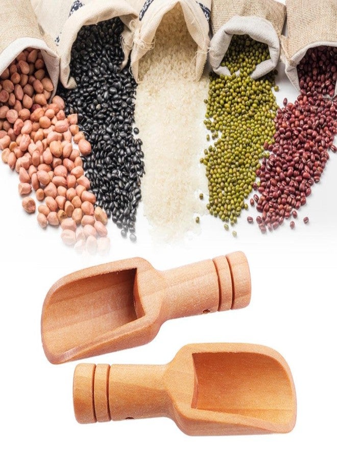 Kopida 5 Pcs Mini Wooden Spoons, Mini Bath Salt Spoon Washing Powder Spoon with Round Handle, Wooden Scoops for Coffee Tea, Wood Cooking Baking Shovels for Spices Beans Rice Flour - Image 4