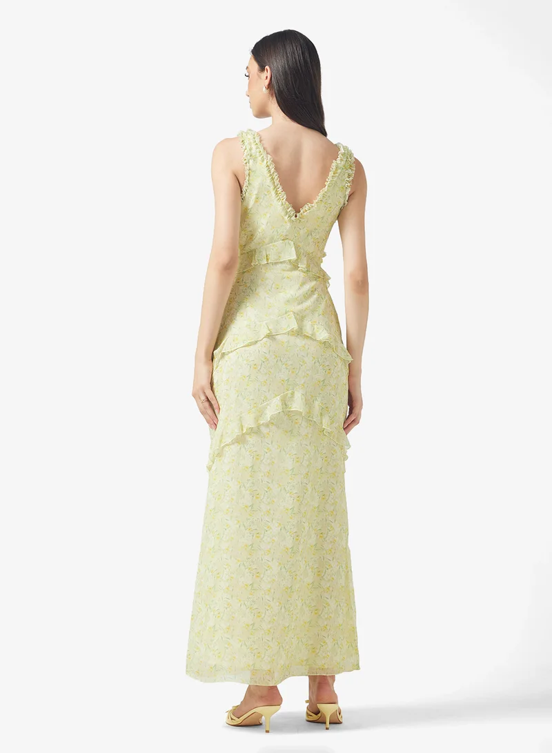 PRETTY LAVISH Floral Aurelia Ruffle Maxi Dress