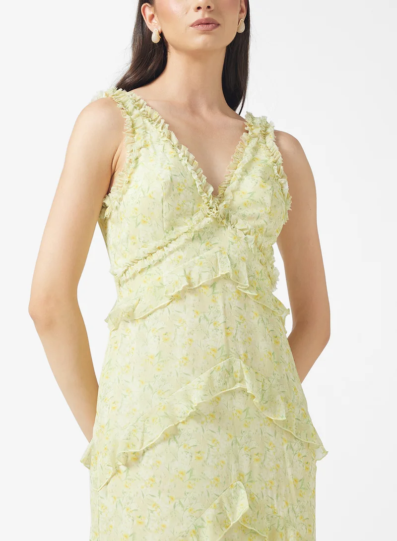 PRETTY LAVISH Floral Aurelia Ruffle Maxi Dress