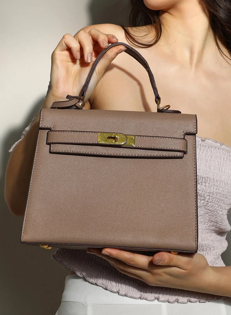 Haute Sauce  Women's The Overlap Satchel Bag - Camel Brown for Women | Best Price UAE