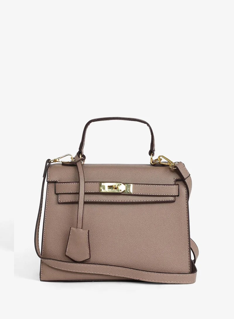 Haute Sauce  Women's The Overlap Satchel Bag - Camel Brown for Women | Best Price UAE