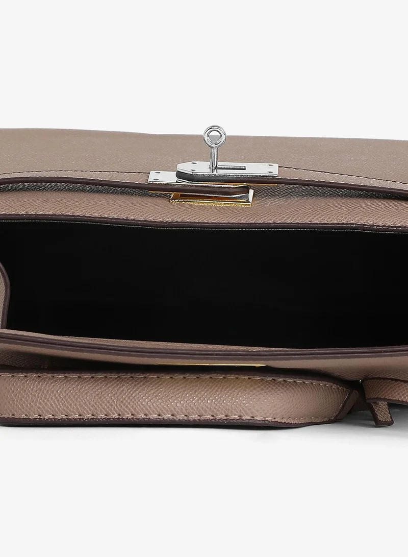 Haute Sauce  Women's The Overlap Satchel Bag - Camel Brown for Women | Best Price UAE