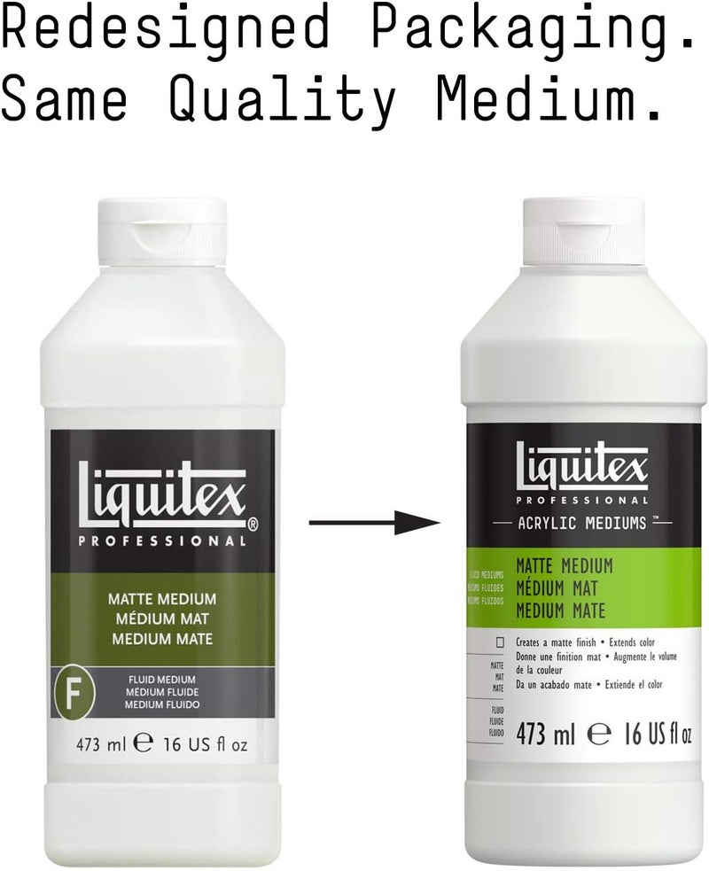 Liquitex Professional Fluid Medium, 16-Oz, Matte - Non-Toxic Acrylic Medium for Artists - Image 2