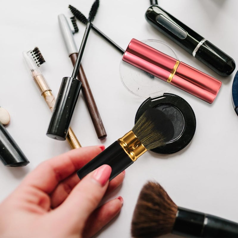 2pcs Retractable Blush Brushes with Cap, Small Facial Makeup Powder Brushes for Pressed Powder, Cosmetic Tools for Women, Portable Travel Makeup Accessories - Image 5