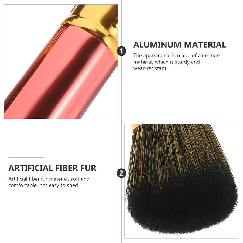 2pcs Retractable Blush Brushes with Cap, Small Facial Makeup Powder Brushes for Pressed Powder, Cosmetic Tools for Women, Portable Travel Makeup Accessories - Image 3